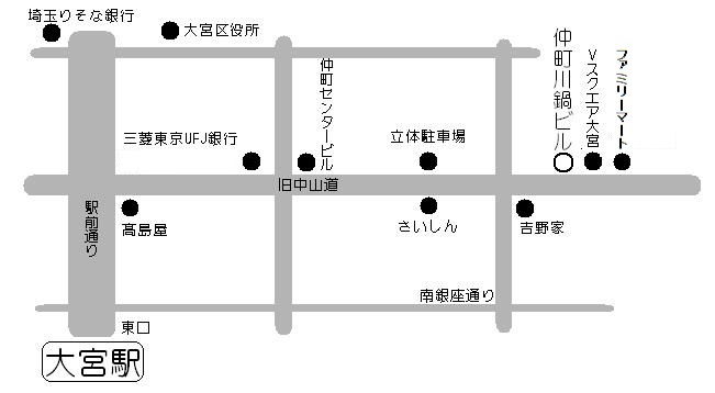 大宮駅東口からの案内図です